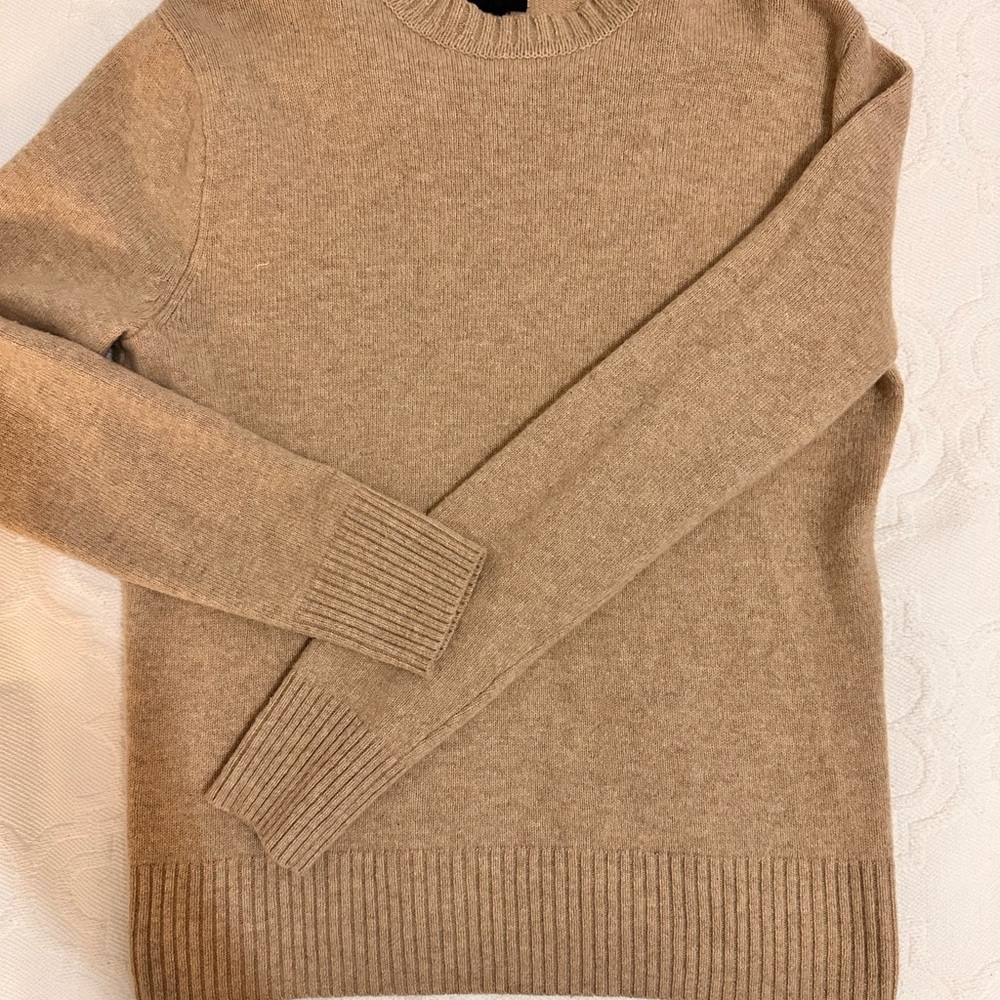 J. Crew Camel Crewneck Sweater Classic Knit Design